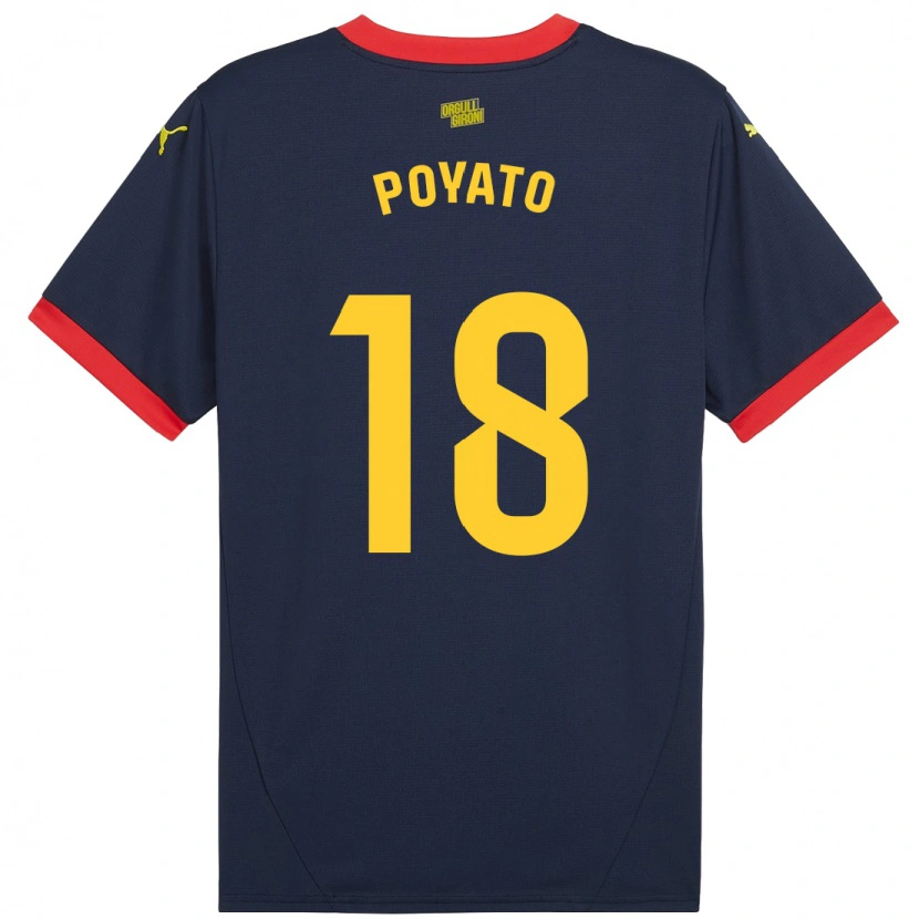 Danxen Dame Marina Poyato #18 Marine Rød Bortetrøye Drakt Trøye 2024/25 Skjorter T-Skjorte