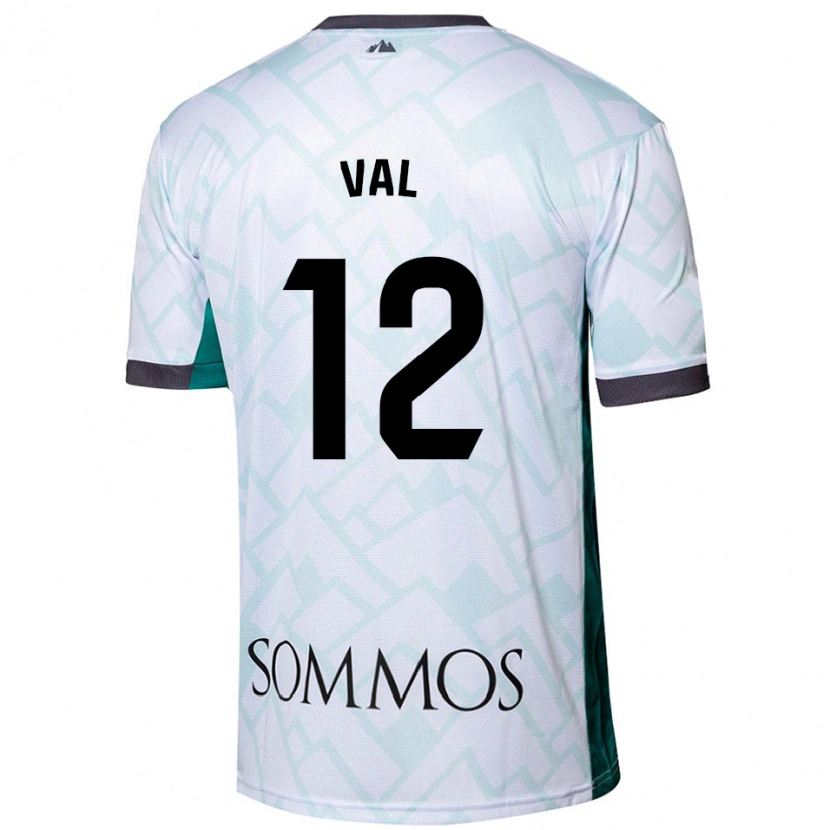 Danxen Dame Ángel Val #12 Hvit Grønn Bortetrøye Drakt Trøye 2024/25 Skjorter T-Skjorte
