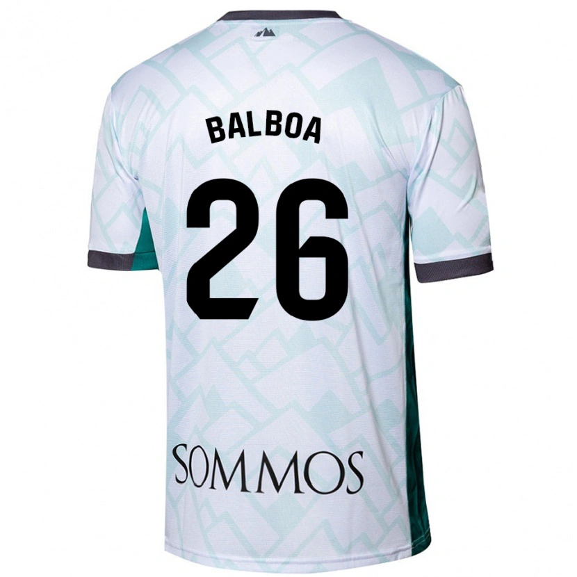 Danxen Dame Álex Balboa #26 Hvit Grønn Bortetrøye Drakt Trøye 2024/25 Skjorter T-Skjorte