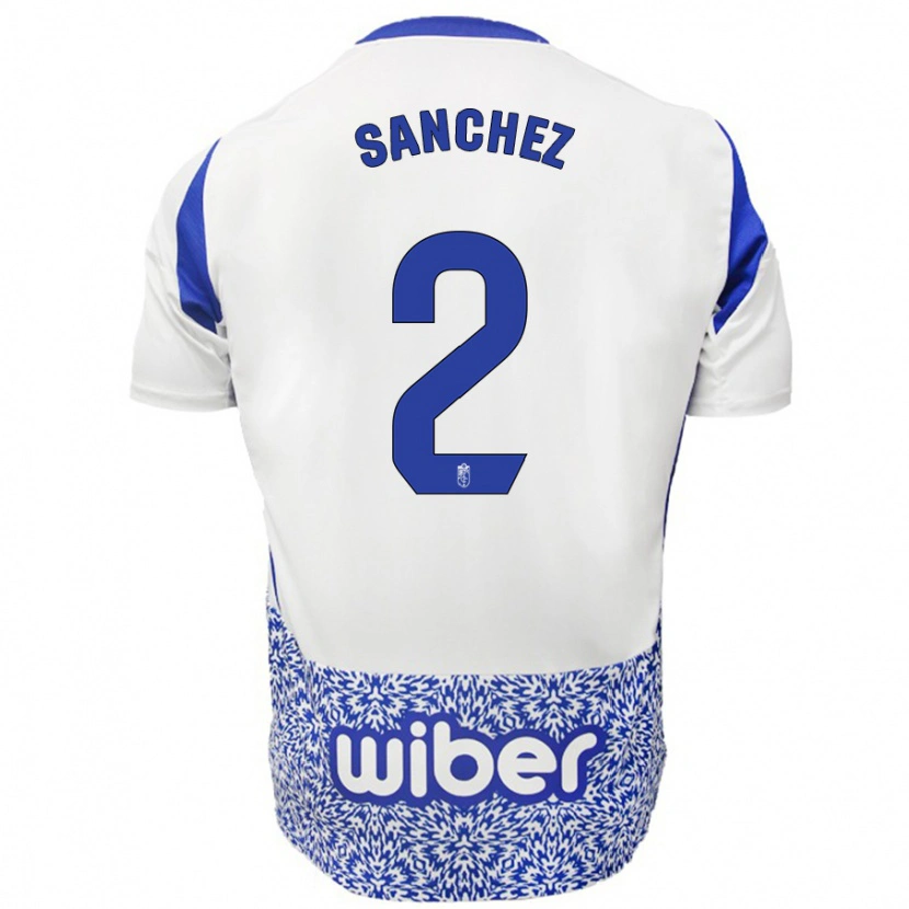 Danxen Dame Rubén Sánchez #2 Hvit Blå Bortetrøye Drakt Trøye 2024/25 Skjorter T-Skjorte