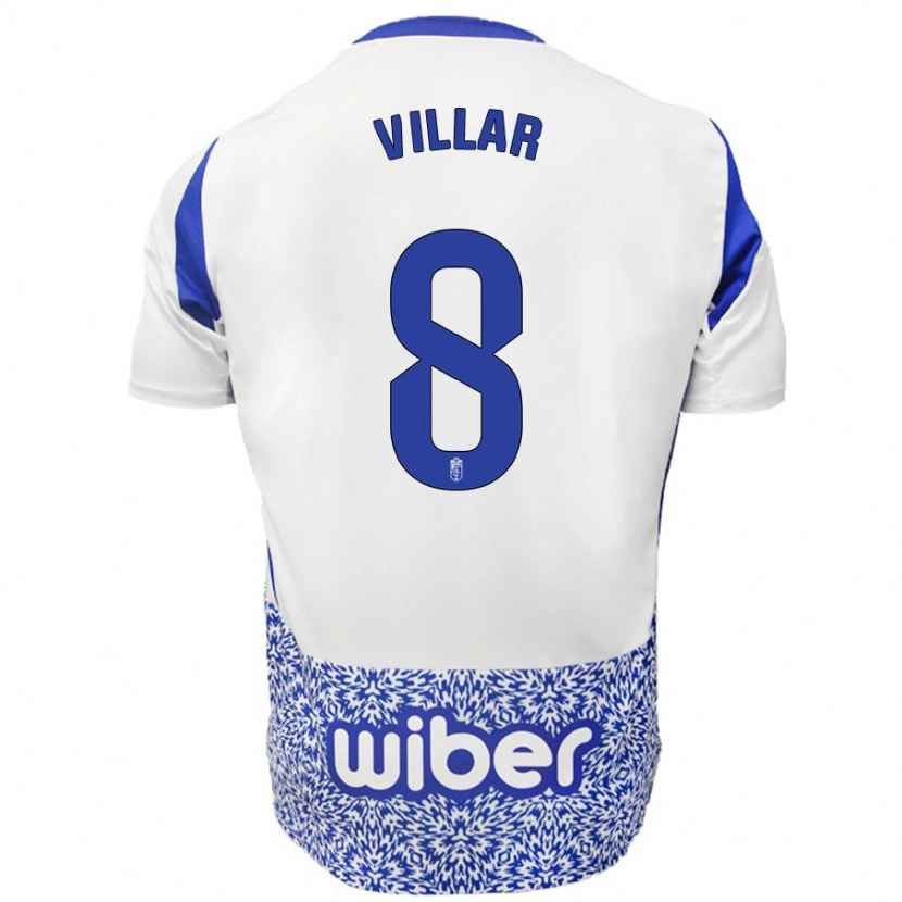 Danxen Dame Gonzalo Villar #8 Hvit Blå Bortetrøye Drakt Trøye 2024/25 Skjorter T-Skjorte