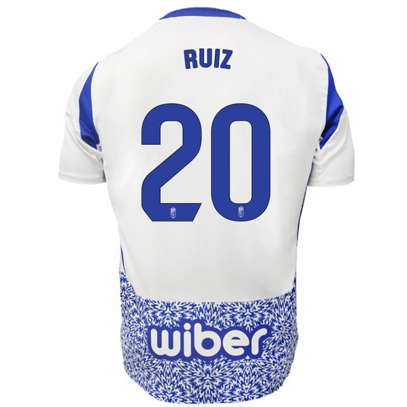 Danxen Dame Sergio Ruiz #20 Hvit Blå Bortetrøye Drakt Trøye 2024/25 Skjorter T-Skjorte