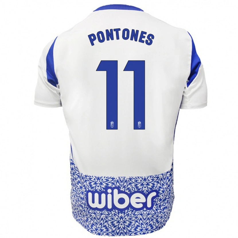 Danxen Dame Juan Carlos Pontones #11 Hvit Blå Bortetrøye Drakt Trøye 2024/25 Skjorter T-Skjorte