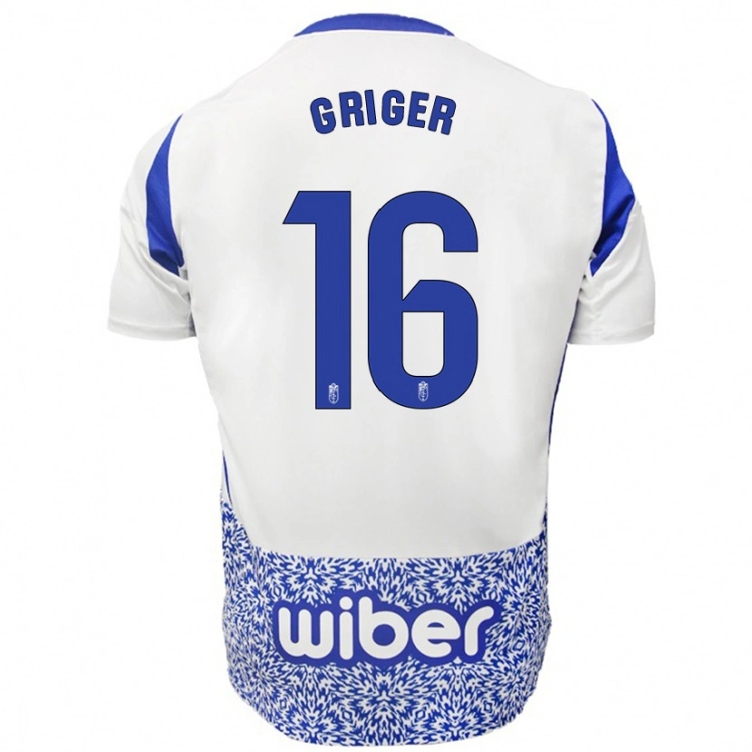 Danxen Dame Adam Griger #16 Hvit Blå Bortetrøye Drakt Trøye 2024/25 Skjorter T-Skjorte