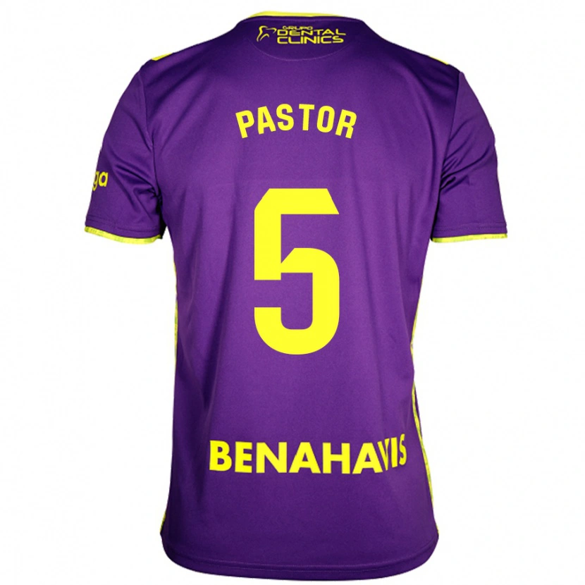 Danxen Dame Álex Pastor #5 Lilla Gul Bortetrøye Drakt Trøye 2024/25 Skjorter T-Skjorte