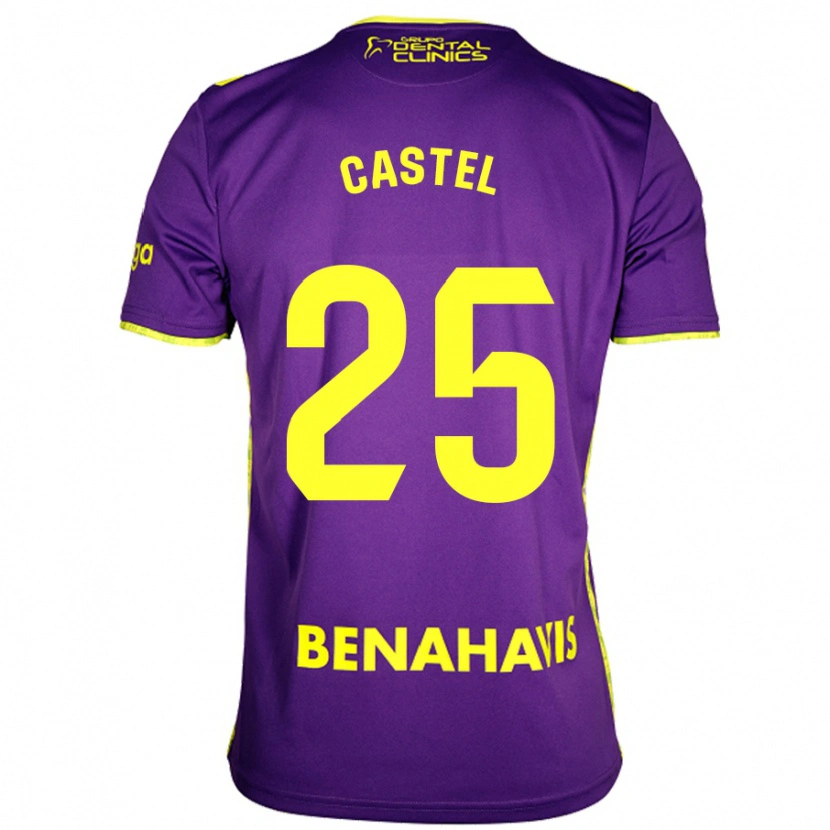 Danxen Dame Sergio Castel #25 Lilla Gul Bortetrøye Drakt Trøye 2024/25 Skjorter T-Skjorte