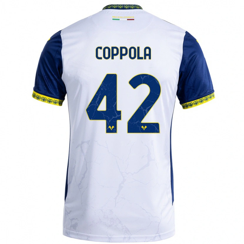 Danxen Dame Diego Coppola #42 Hvit Blå Bortetrøye Drakt Trøye 2024/25 Skjorter T-Skjorte