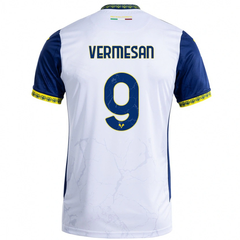 Danxen Dame Ioan Vermeșan #9 Hvit Blå Bortetrøye Drakt Trøye 2024/25 Skjorter T-Skjorte