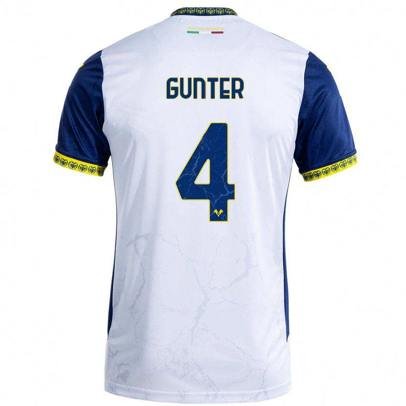 Danxen Dame Koray Günter #4 Hvit Blå Bortetrøye Drakt Trøye 2024/25 Skjorter T-Skjorte