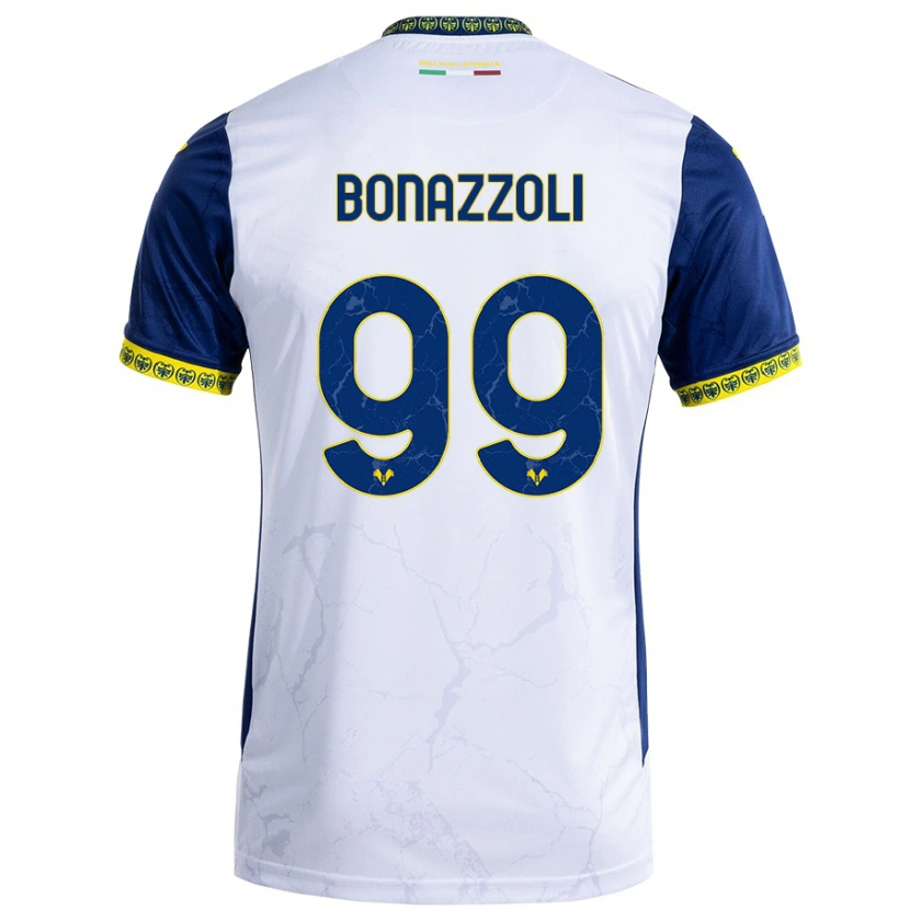 Danxen Dame Federico Bonazzoli #99 Hvit Blå Bortetrøye Drakt Trøye 2024/25 Skjorter T-Skjorte