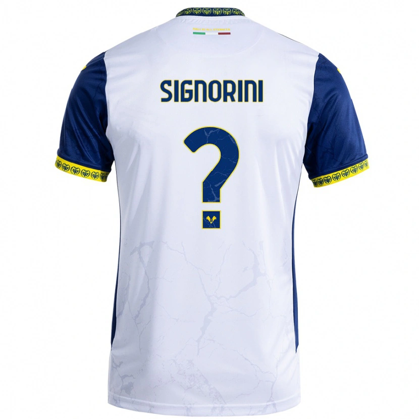 Danxen Dame Simone Signorini #0 Hvit Blå Bortetrøye Drakt Trøye 2024/25 Skjorter T-Skjorte