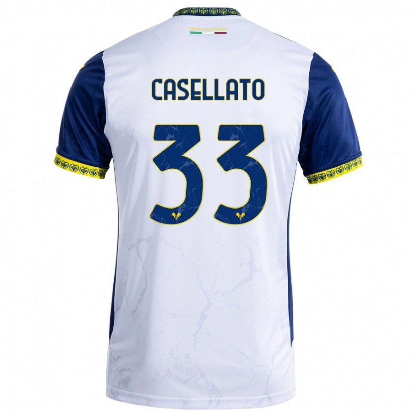 Danxen Dame Elisa Casellato #33 Hvit Blå Bortetrøye Drakt Trøye 2024/25 Skjorter T-Skjorte