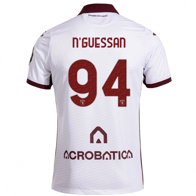 Danxen Dame Ange Caumenan N'guessan #94 Hvit Rødbrun Bortetrøye Drakt Trøye 2024/25 Skjorter T-Skjorte