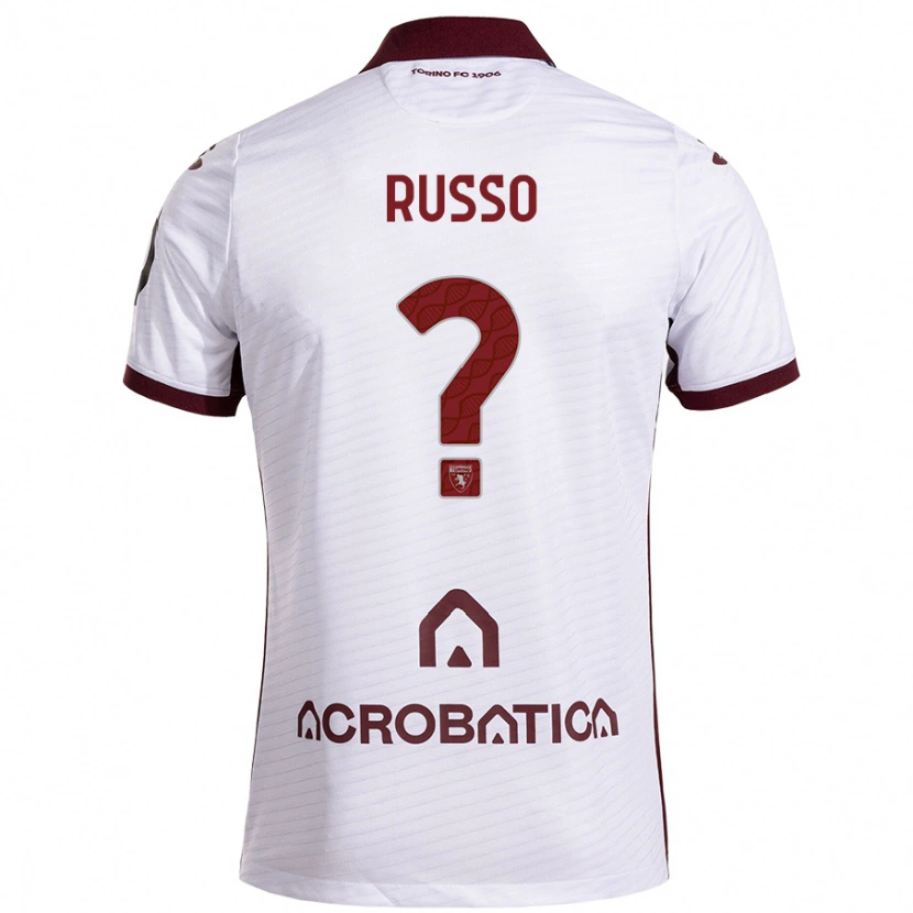 Danxen Dame Lorenzo Russo #0 Hvit Rødbrun Bortetrøye Drakt Trøye 2024/25 Skjorter T-Skjorte