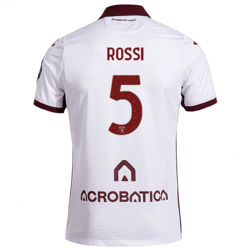 Danxen Dame Simone Rossi #5 Hvit Rødbrun Bortetrøye Drakt Trøye 2024/25 Skjorter T-Skjorte