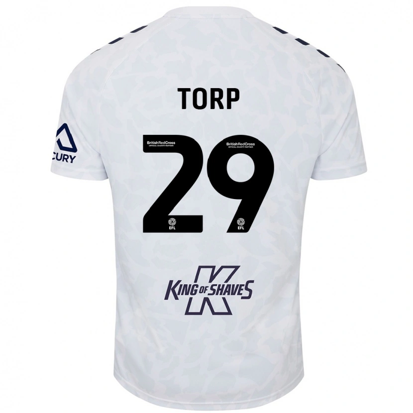 Danxen Dame Victor Torp #29 Hvit Bortetrøye Drakt Trøye 2024/25 Skjorter T-Skjorte