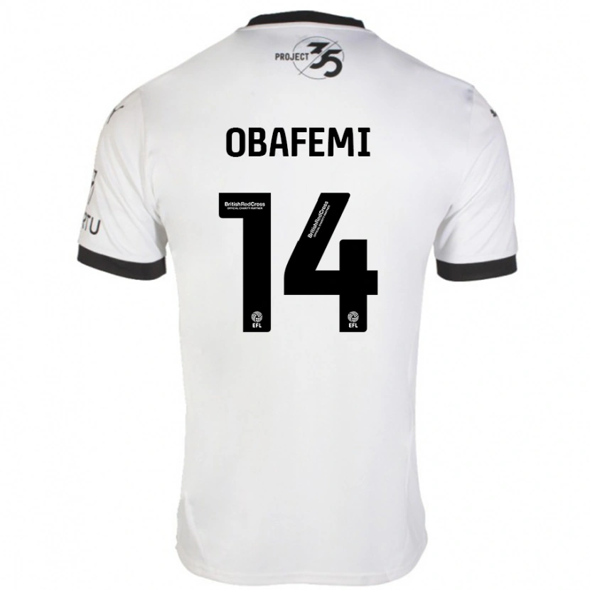 Danxen Dame Michael Obafemi #14 Hvit Svart Bortetrøye Drakt Trøye 2024/25 Skjorter T-Skjorte