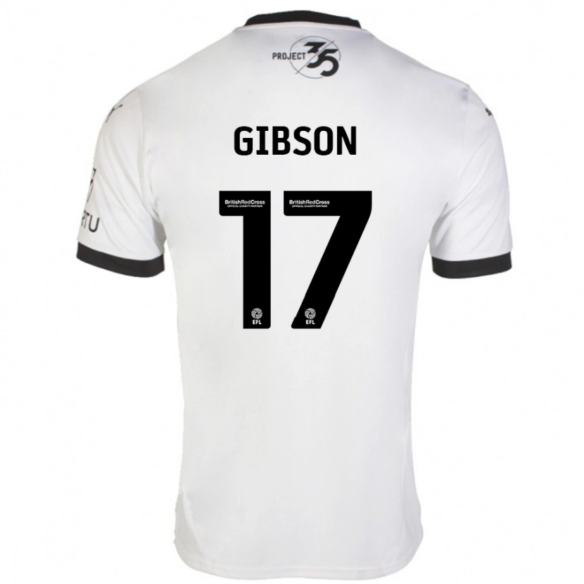 Danxen Dame Lewis Gibson #17 Hvit Svart Bortetrøye Drakt Trøye 2024/25 Skjorter T-Skjorte