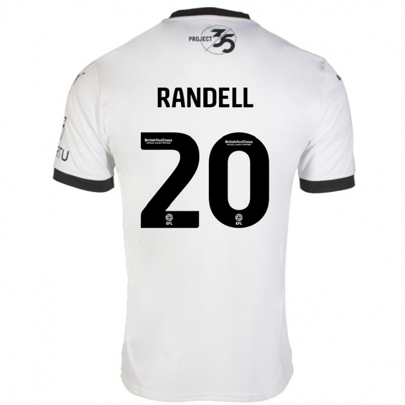 Danxen Dame Adam Randell #20 Hvit Svart Bortetrøye Drakt Trøye 2024/25 Skjorter T-Skjorte