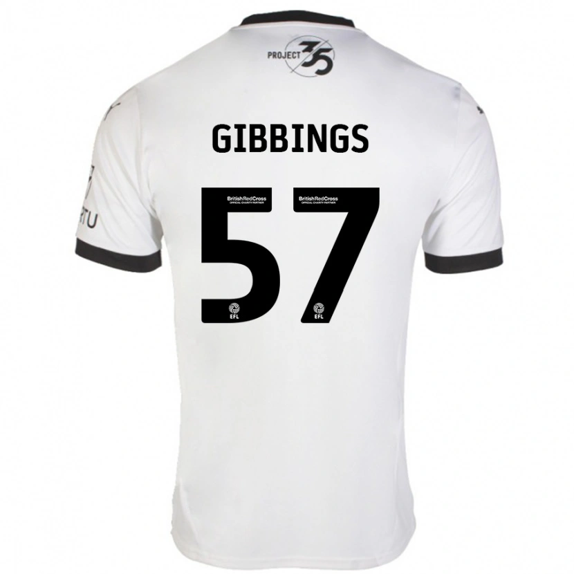 Danxen Dame Cole Gibbings #57 Hvit Svart Bortetrøye Drakt Trøye 2024/25 Skjorter T-Skjorte