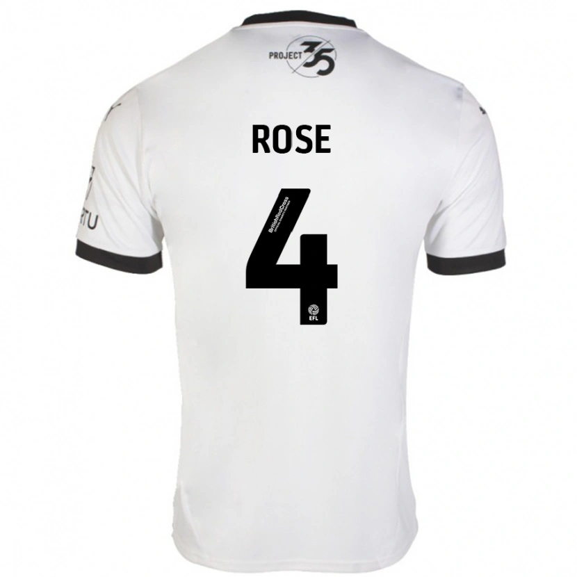 Danxen Dame Jemma Rose #4 Hvit Svart Bortetrøye Drakt Trøye 2024/25 Skjorter T-Skjorte
