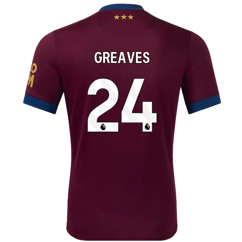 Danxen Dame Jacob Greaves #24 Brun Bortetrøye Drakt Trøye 2024/25 Skjorter T-Skjorte