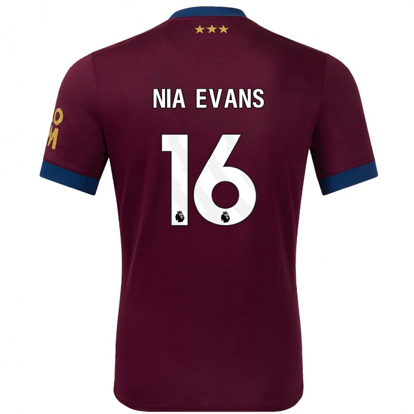 Danxen Dame Nia Evans #16 Brun Bortetrøye Drakt Trøye 2024/25 Skjorter T-Skjorte
