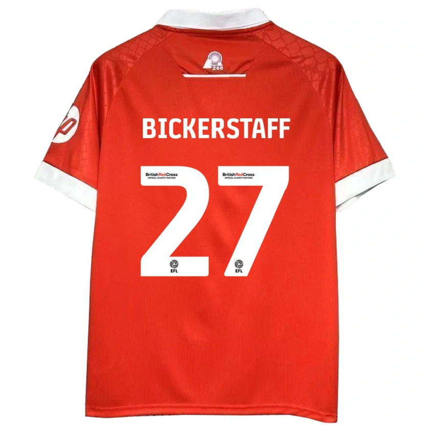 Danxen Barn Jake Bickerstaff #27 Rød Hvit Hjemmetrøye Drakt Trøye 2024/25 Skjorter T-Skjorte