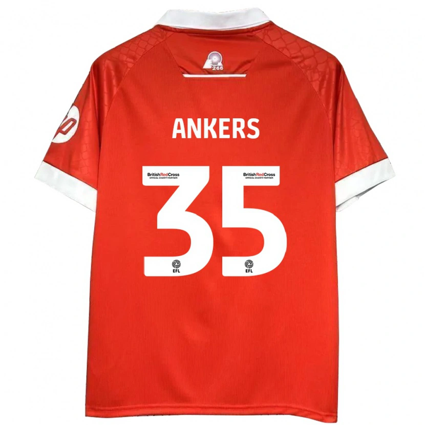 Danxen Barn Chloe Ankers #35 Rød Hvit Hjemmetrøye Drakt Trøye 2024/25 Skjorter T-Skjorte