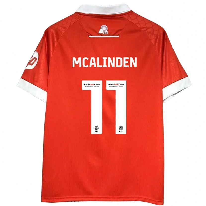 Danxen Barn Liam Mcalinden #11 Rød Hvit Hjemmetrøye Drakt Trøye 2024/25 Skjorter T-Skjorte