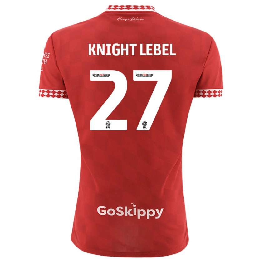 Danxen Barn Jamie Knight-Lebel #27 Rød Hjemmetrøye Drakt Trøye 2024/25 Skjorter T-Skjorte