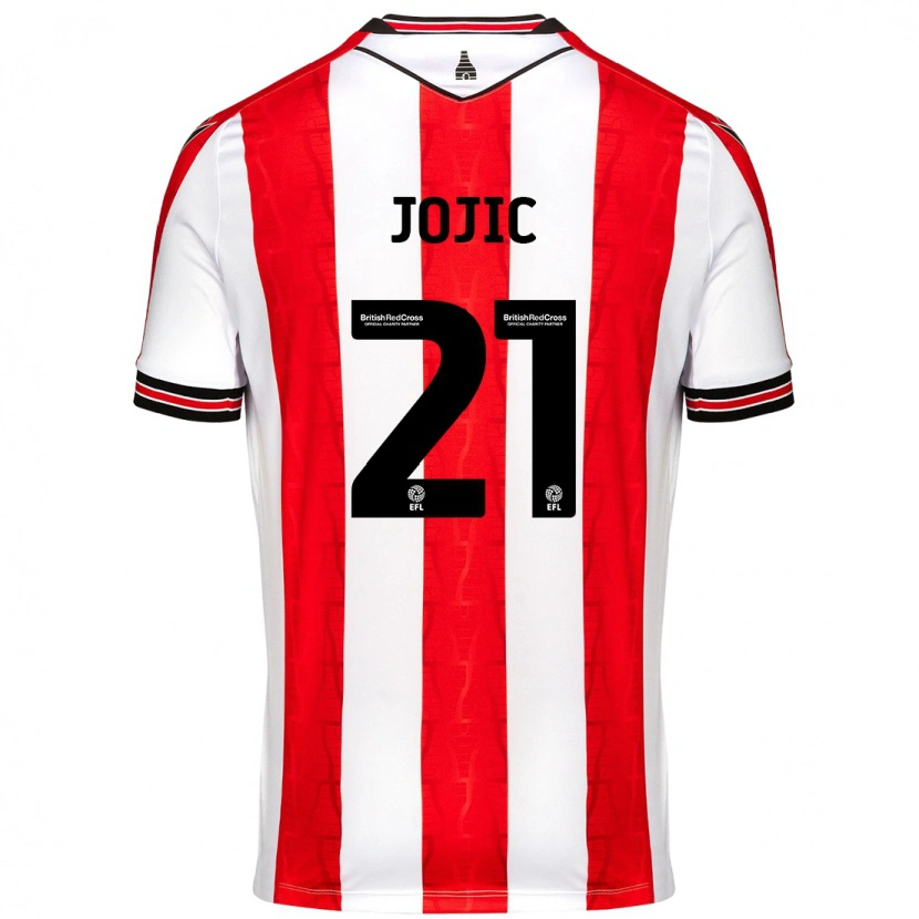 Danxen Barn Nikola Jojic #21 Rød Hvit Hjemmetrøye Drakt Trøye 2024/25 Skjorter T-Skjorte