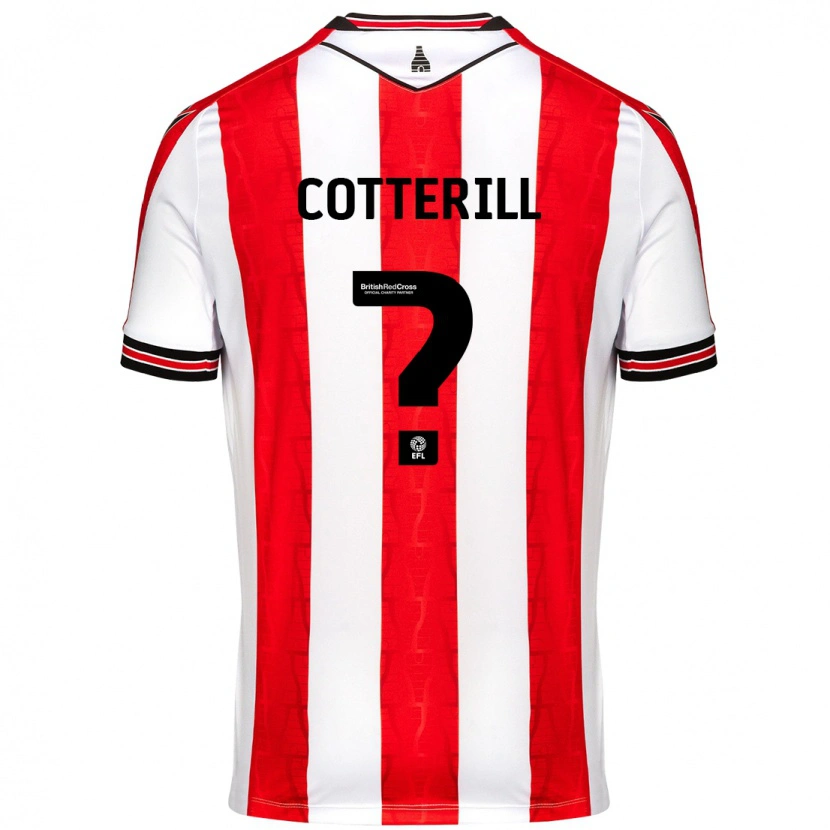 Danxen Barn Alex Cotterill #0 Rød Hvit Hjemmetrøye Drakt Trøye 2024/25 Skjorter T-Skjorte