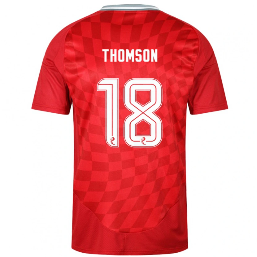 Danxen Barn Eva Thomson #18 Rød Hjemmetrøye Drakt Trøye 2024/25 Skjorter T-Skjorte
