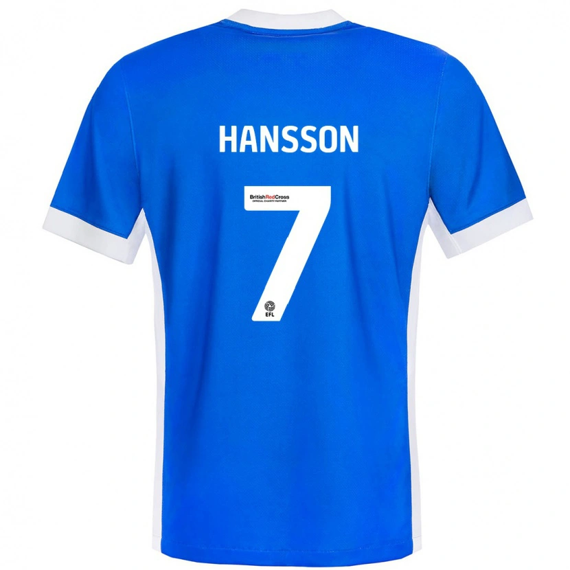 Danxen Barn Emil Hansson #7 Blå Hvit Hjemmetrøye Drakt Trøye 2024/25 Skjorter T-Skjorte