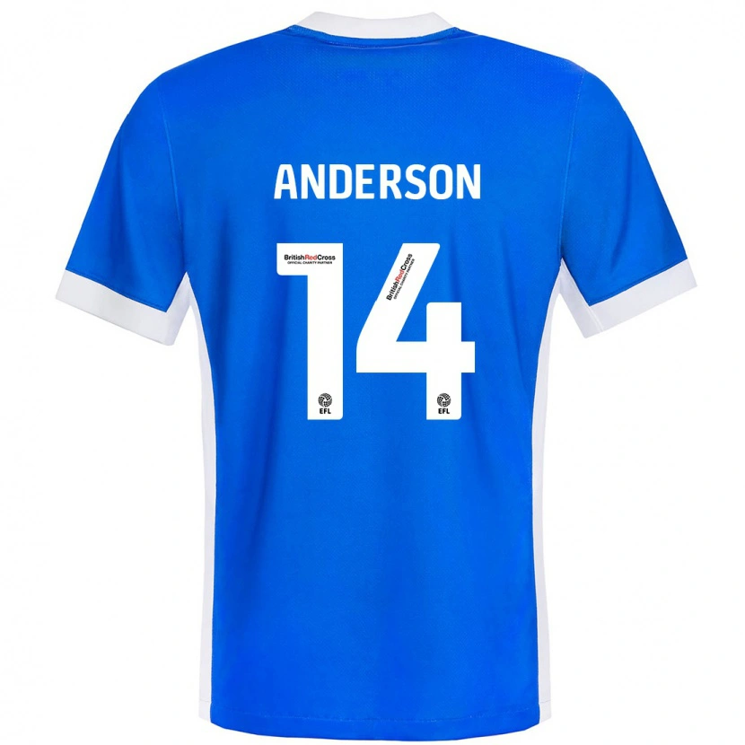 Danxen Barn Keshi Anderson #14 Blå Hvit Hjemmetrøye Drakt Trøye 2024/25 Skjorter T-Skjorte