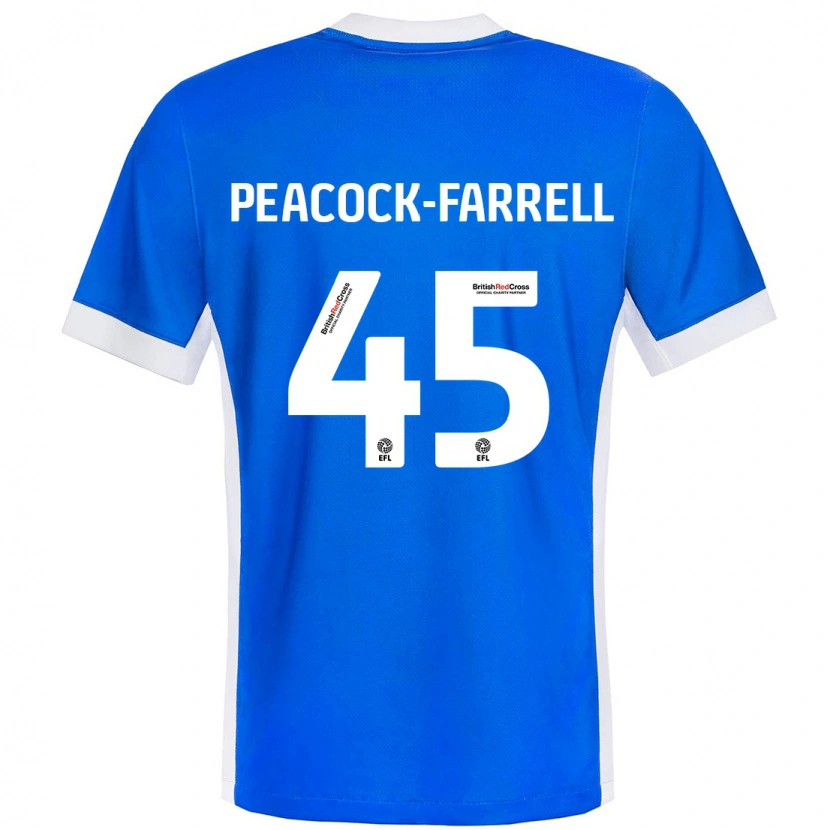 Danxen Barn Bailey Peacock-Farrell #45 Blå Hvit Hjemmetrøye Drakt Trøye 2024/25 Skjorter T-Skjorte