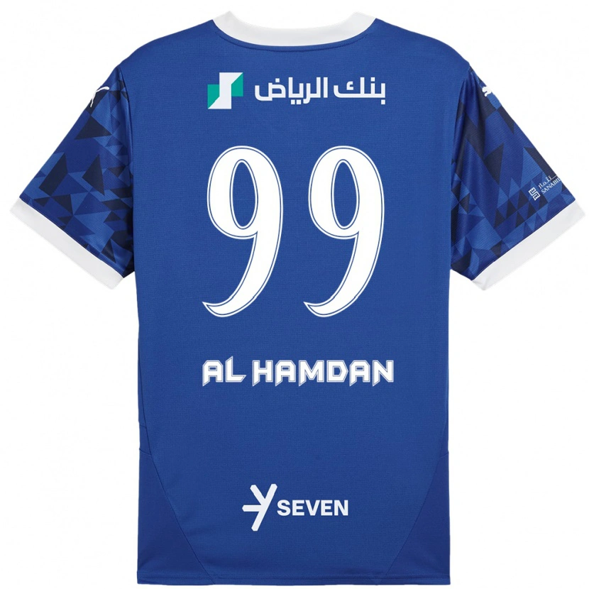 Danxen Barn Abdullah Al-Hamdan #99 Mørk Blå Hvit Hjemmetrøye Drakt Trøye 2024/25 Skjorter T-Skjorte