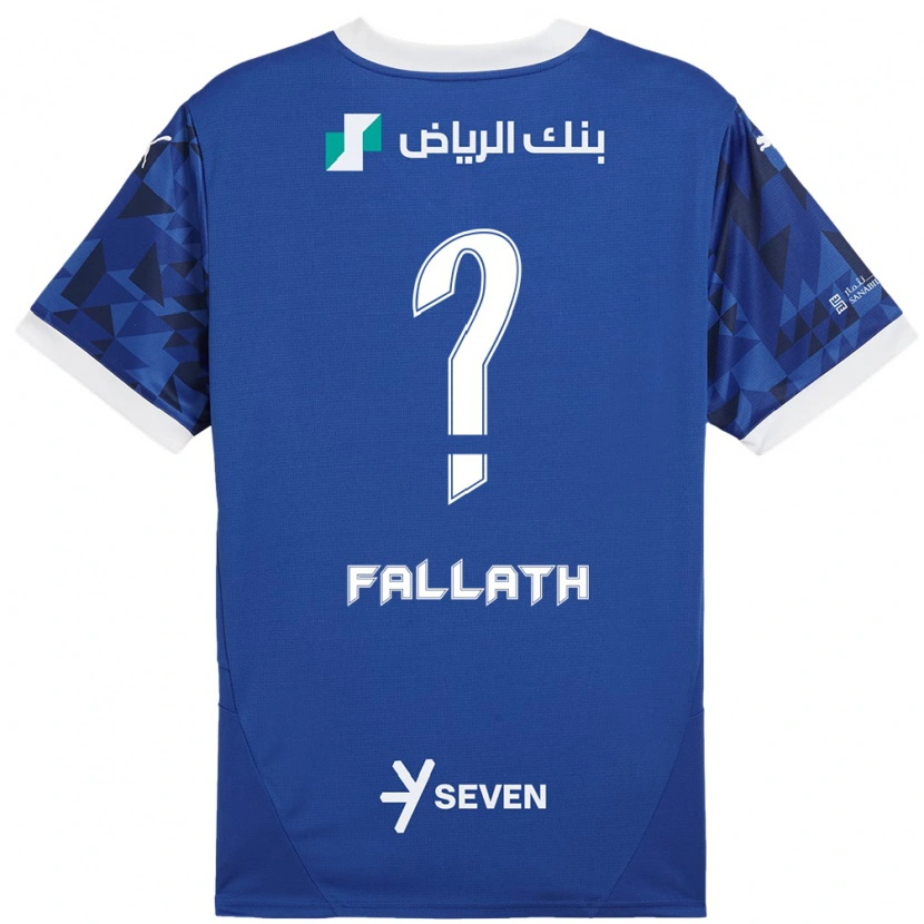 Danxen Barn Fahad Fallath #0 Mørk Blå Hvit Hjemmetrøye Drakt Trøye 2024/25 Skjorter T-Skjorte