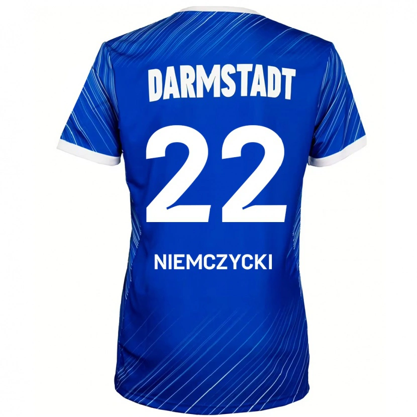 Danxen Barn Karol Niemczycki #22 Blå Hvit Hjemmetrøye Drakt Trøye 2024/25 Skjorter T-Skjorte