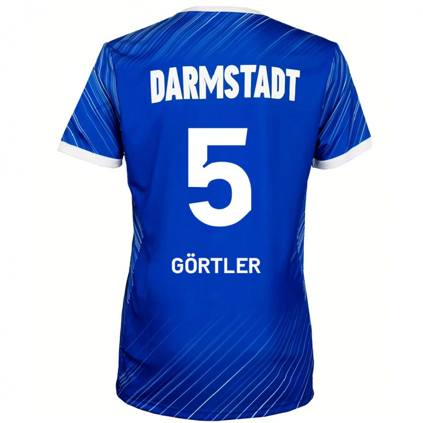 Danxen Barn Bastian Görtler #5 Blå Hvit Hjemmetrøye Drakt Trøye 2024/25 Skjorter T-Skjorte