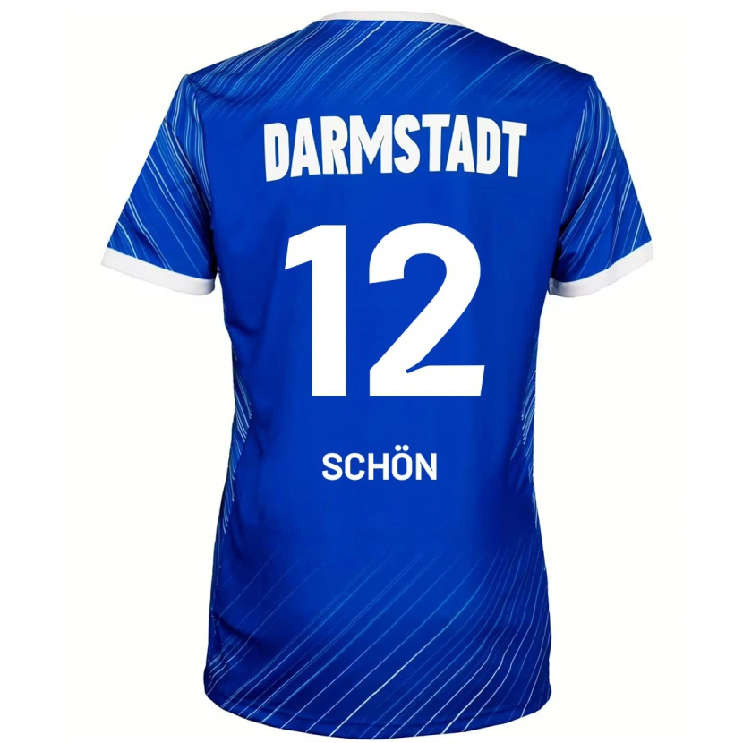 Danxen Barn Lars Schön #12 Blå Hvit Hjemmetrøye Drakt Trøye 2024/25 Skjorter T-Skjorte