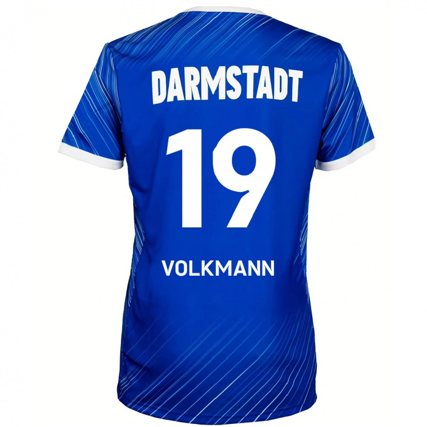Danxen Barn Japhet Volkmann #19 Blå Hvit Hjemmetrøye Drakt Trøye 2024/25 Skjorter T-Skjorte