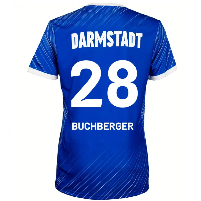 Danxen Barn Jonas Buchberger #28 Blå Hvit Hjemmetrøye Drakt Trøye 2024/25 Skjorter T-Skjorte