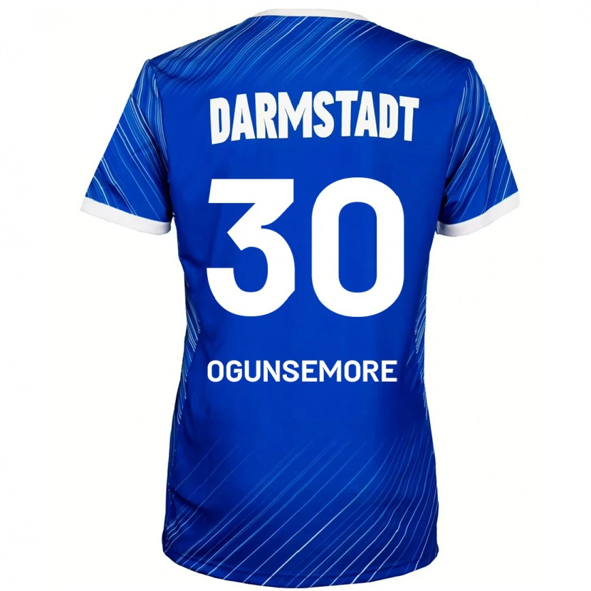 Danxen Barn Malakai Ogunsemore #30 Blå Hvit Hjemmetrøye Drakt Trøye 2024/25 Skjorter T-Skjorte