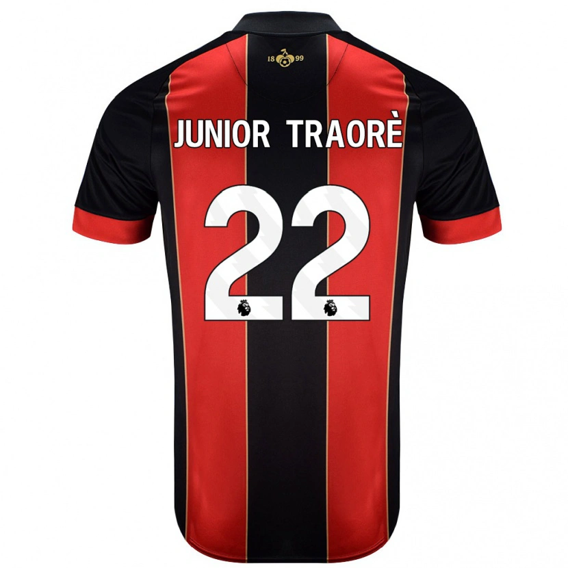 Danxen Barn Hamed Junior Traorè #22 Rød Svart Hjemmetrøye Drakt Trøye 2024/25 Skjorter T-Skjorte