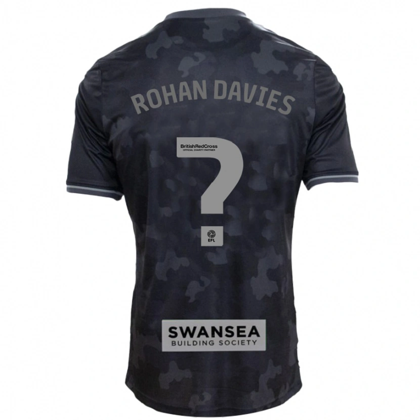 Danxen Barn Rohan Davies #0 Svart Bortetrøye Drakt Trøye 2024/25 Skjorter T-Skjorte