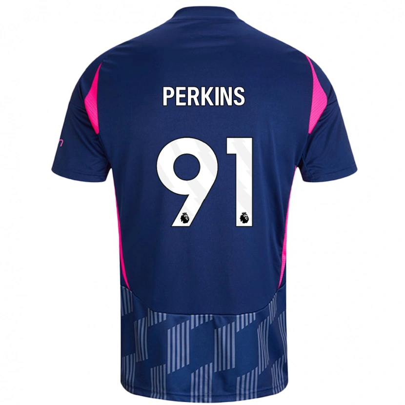 Danxen Barn Jack Perkins #91 Kongeblå Rosa Bortetrøye Drakt Trøye 2024/25 Skjorter T-Skjorte