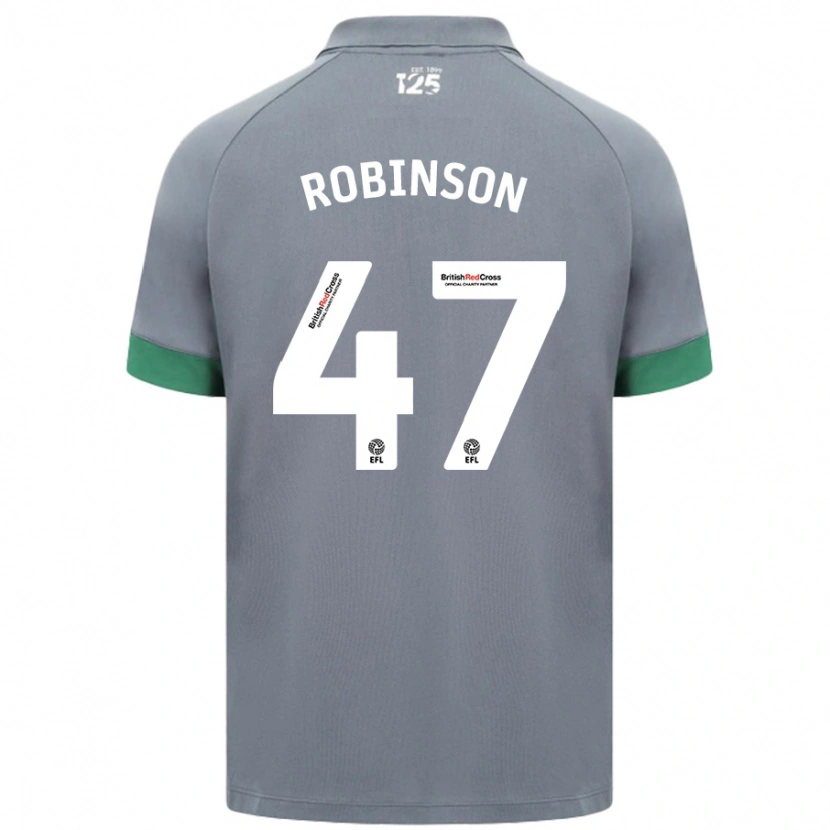Danxen Barn Callum Robinson #47 Mørkegrå Bortetrøye Drakt Trøye 2024/25 Skjorter T-Skjorte
