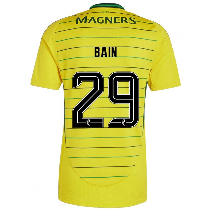 Danxen Barn Scott Bain #29 Gul Bortetrøye Drakt Trøye 2024/25 Skjorter T-Skjorte